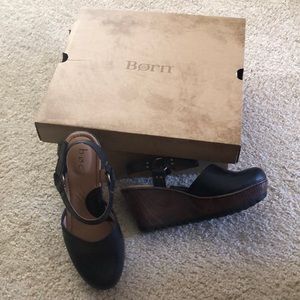 b.o.c. Rina Wooden Slingback Clogs - Black